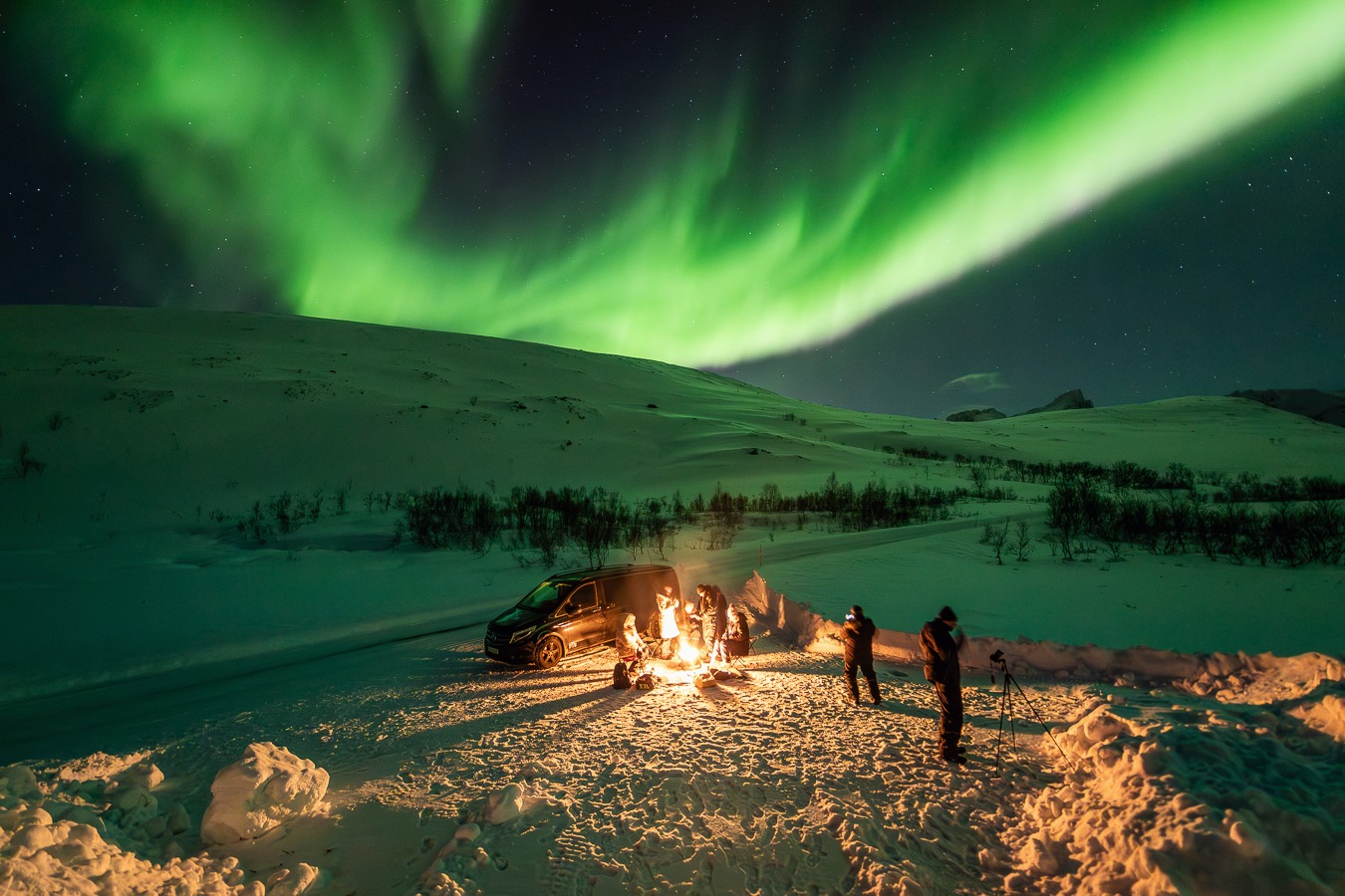 More or less, how our evenings might look during the Aurora chasing tour. Depending on the evening, the locations will be different. But a successful chase includes clear(ish) sky, flat enough area for camp and campfire, some nice area for photography, good enough parking place to not get stuck with a van 😂, preferable not 5 hours from Tromsø and many other small factors. Summer is going fast, Northern Lights are not far from now. :)

#NorthernLights #AuroraBorealis #Tromso #VisitNorway #NorthernNorway #AuroraTour #NorwayTravel #ArcticAdventure #NightPhotography #TravelNorway